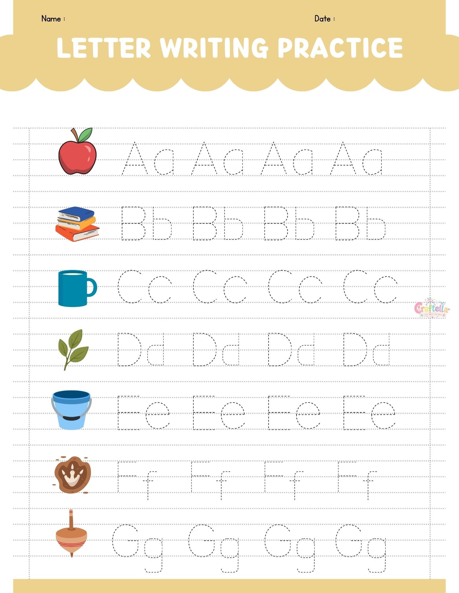 Alphabet Tracing & Colouring Book With Colouring Fun Activity Book for Children By Craftella A Fun Learn-to-Write Workbook for Toddlers, Preschool & ... Handwriting Practice, & Coloring Activities