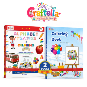 Alphabet Tracing & Colouring Book With Colouring Fun Activity Book for Children By Craftella A Fun Learn-to-Write Workbook for Toddlers, Preschool & ... Handwriting Practice, & Coloring Activities